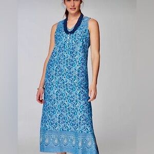 Blue Sleeveless Midi Dress